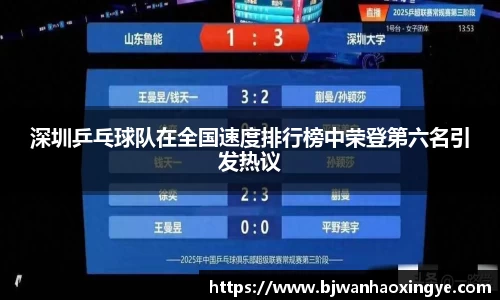 深圳乒乓球队在全国速度排行榜中荣登第六名引发热议